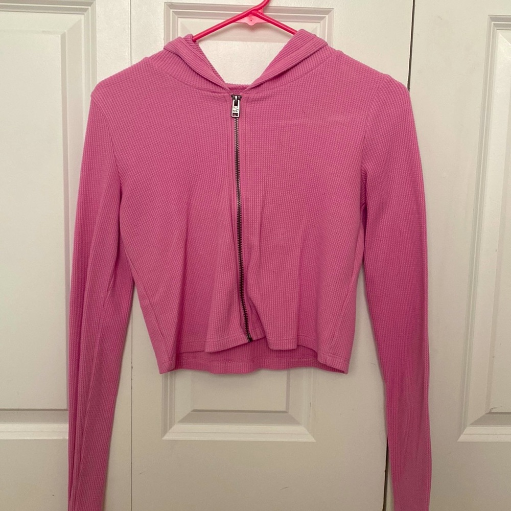 cropped zip up sweater